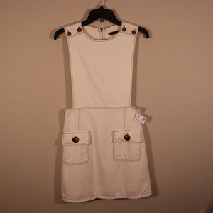 Zara Basic XS Tan Beige Canvas Dress Jumper NWT